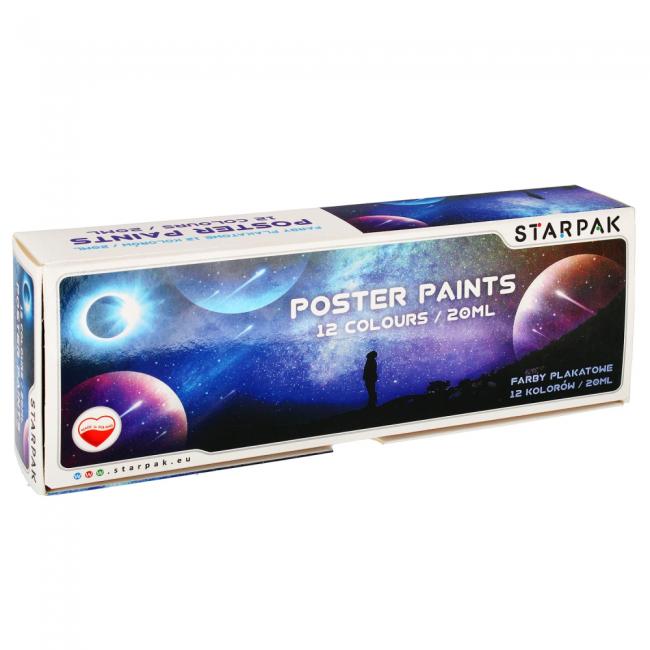 Farby plakatowe 12kolorów 20ml Space STARPAK 472914