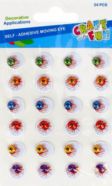 Ozdoba dekoracyjna samoprzylepne Oczy 15mm op.24 szt. CRAFT WITH FUN 481023