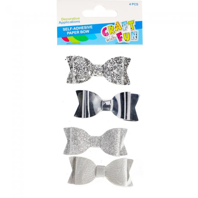 Ozdoba dekoracyjna materiałowa samoprzylepna Kokardki 6,5cm CRAFT WITH FUN 480820