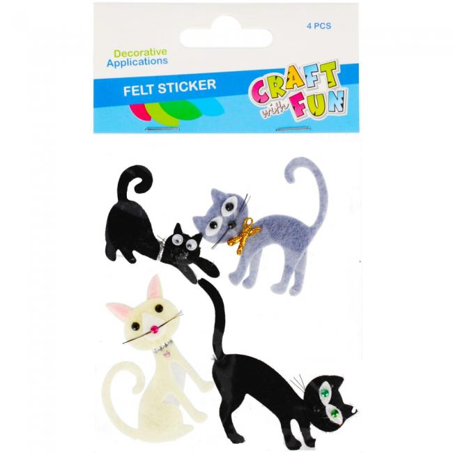 Ozdoba dekoracyjna filcowa samoprzylepna Kotki CRAFT WITH FUN 480890
