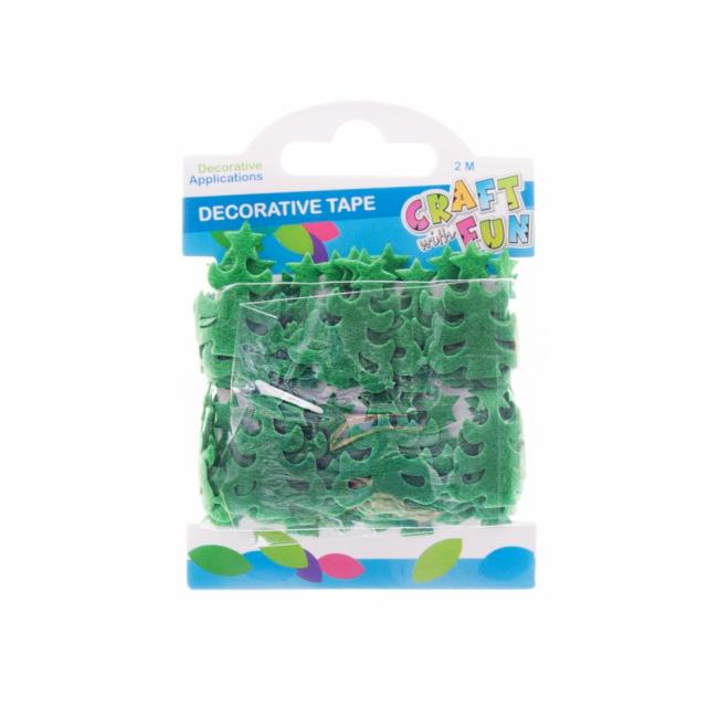  Taśma dekoracyjna Choinka 2 m zielona filc Boże Narodzenie CRAFT WITH FUN 463512