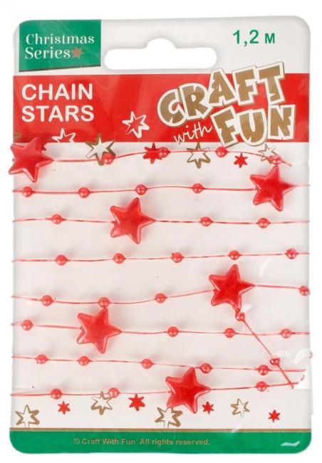 Ozdoba dekoracyjna 2mix Gwiazdki/Łańcuch Boże Narodzenie CRAFT WITH FUN 412794