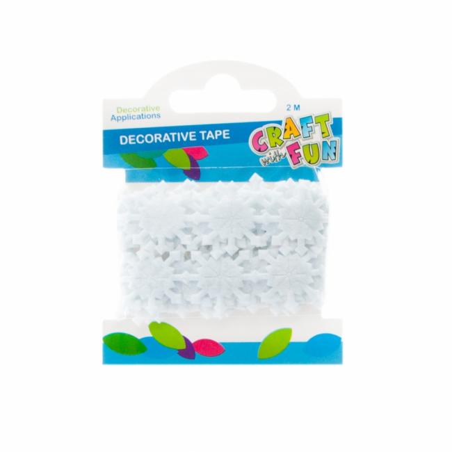  Taśma dekoracyjna Śnieżynka 2m biała filc Boże Narodzenie CRAFT WITH FUN 463508