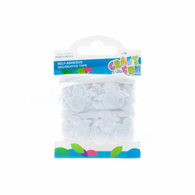  Taśma dekoracyjna samoprzylepna Bałwan 2m biała filc Boże Narodzenie CRAFT WITH FUN 463513