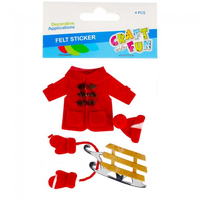 Ozdoba dekoracyjna filcowa samoprzylepna Zima Boże Narodzenie CRAFT WITH FUN 480859