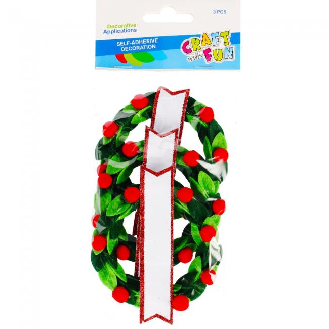 Ozdoba dekoracyjna samoprzylepna  9,5 cm Ornament Boże Narodzenie CRAFT WITH FUN 480893