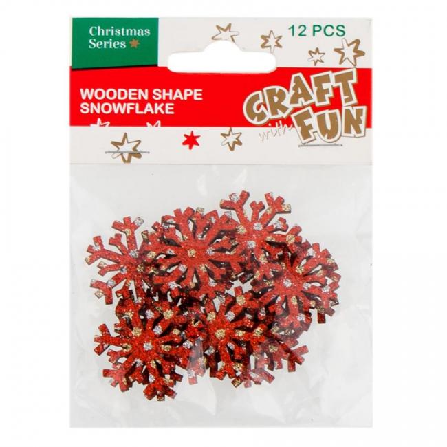 Ozdoba dekoracyjna drewniana Śnieżynka  zawieszka Boże Narodzenie CRAFT WITH FUN 438598