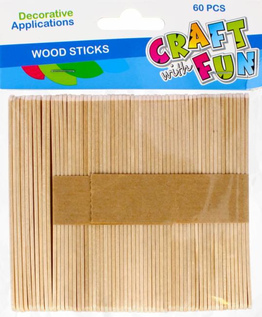 Patyczki drewniane dekoracyjne płaskie naturalne CRAFT WITH FUN 481021