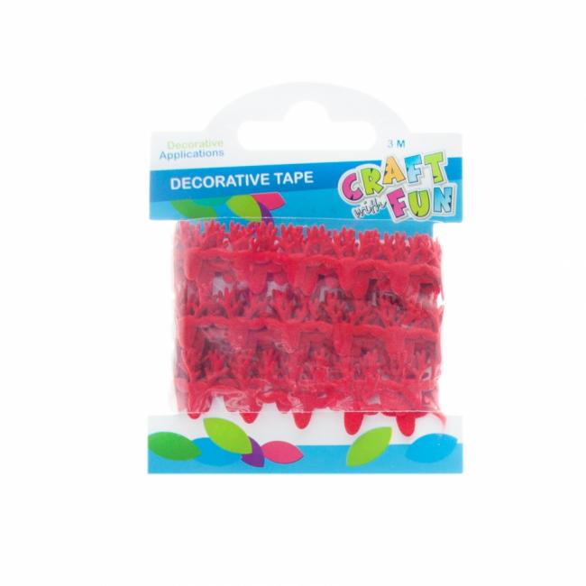  Taśma dekoracyjna Renifer 2 m czerwona filc Boże Narodzenie CRAFT WITH FUN 463509