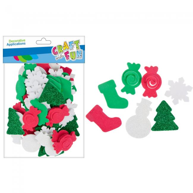 Ozdoba dekoracyjna samoprzylepna EVA Boże Narodzenie mix CRAFT WITH FUN 463720 