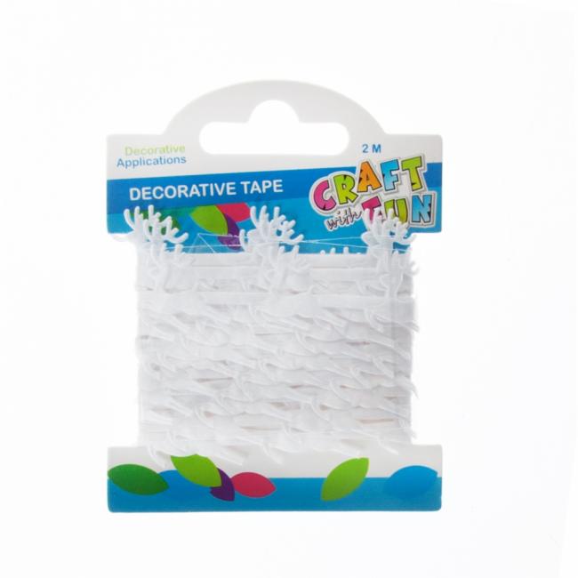 Taśma dekoracyjna Renifer 2m biała Boże Narodzenie CRAFT WITH FUN 463489