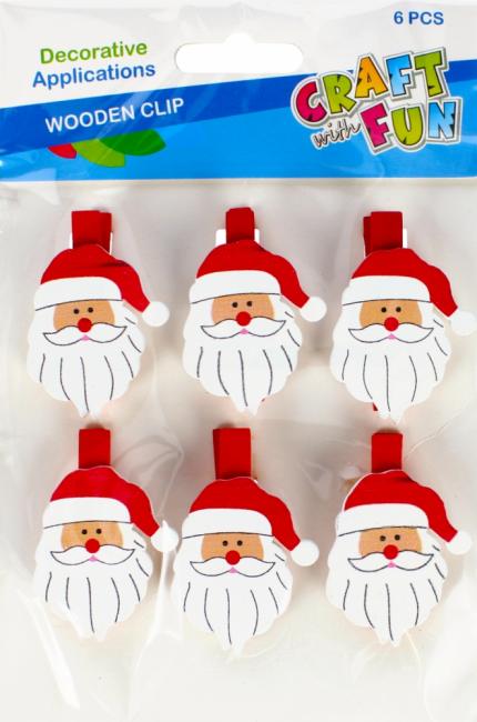 Drewniane spinacze Mikołaj Boże Narodzenie CRAFT WITH FUN 480396
