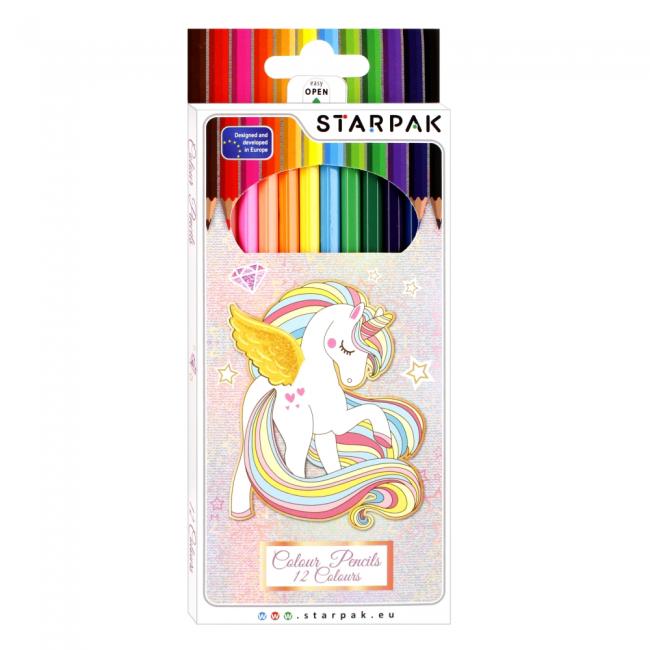 Kredki ołówkowe 12 kolorów Unicorn STARPAK 490919