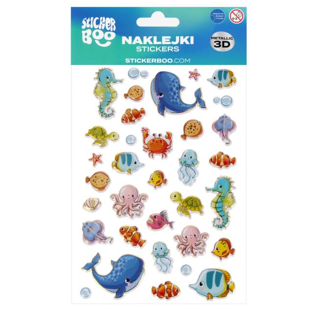 Naklejki 14x26 cm 3D Rybki metalic STICKER BOO 493714