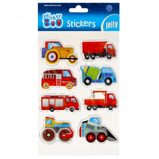 Naklejki 15x26 cm żelowe Auta STICKER BOO 493723
