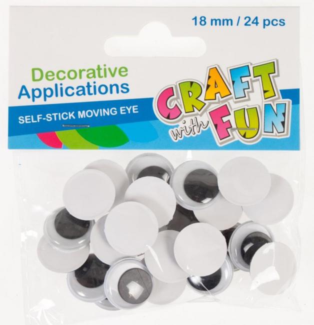 Ozdoby dekoracyjne samoprzylepne Oczy 18 mm CRAFT WITH FUN 386915
