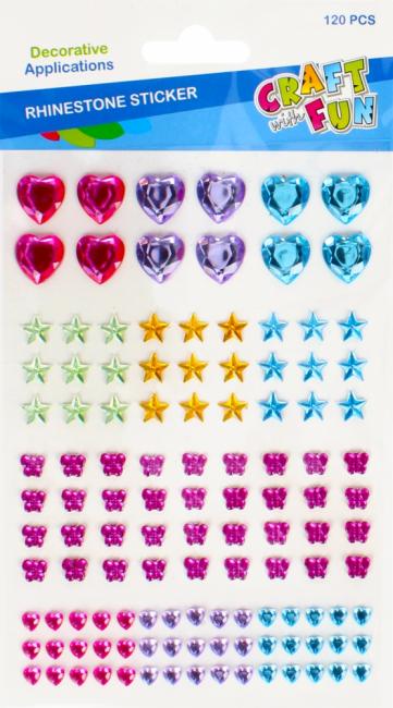 Ozdoba dekoracyjna samoprzylepne kryształki mix wzorów CRAFT WITH FUN 480013