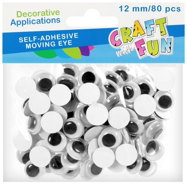 Ozdoby dekoracyjne samoprzylepne Oczy 12 mm CRAFT WITH FUN 383654