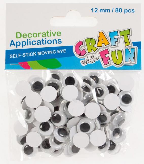 Ozdoby dekoracyjne samoprzylepne Oczy 12 mm CRAFT WITH FUN 383654
