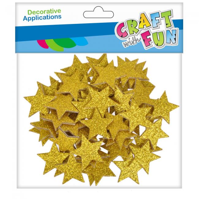 Ozdoba dekoracyjna Eva Gwiazdki piankowe brokatowe samoprzylepne Boże Narodzenie CRAFT WITH FUN 463730