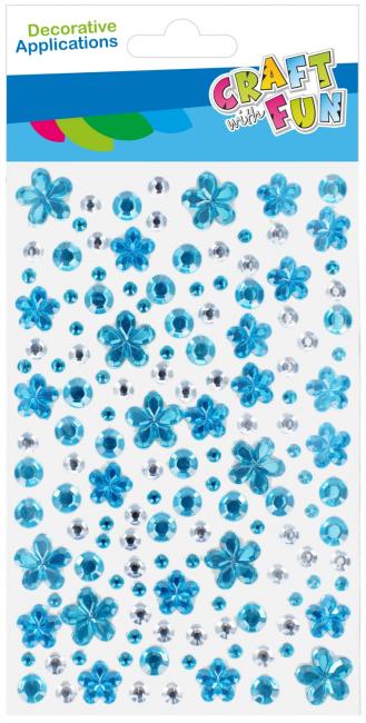 Ozdoby dekoracyjne samoprzylepne kryształki Kwiaty niebieskie CRAFT WITH FUN 382477