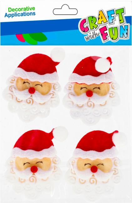 Ozdoba dekoracyjna filcowa samoprzylepna Mikołaj Boże Narodzenie CRAFT WITH FUN 501375