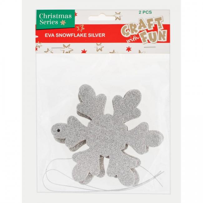 Ozdoby dekoracyjne piankowe EVA  Płatek Śniegu srebrny zawieszka Boże Narodzenie CRAFT WITH FUN 438600