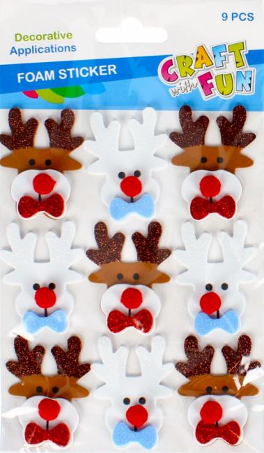 Naklejki piankowe samoprzylepne Boże Narodzenie Renifer CRAFT WITH FUN 463441