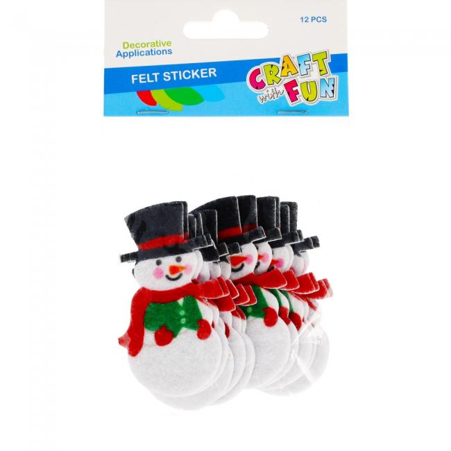 Ozdoba dekoracyjna filcowa samoprzylepna Bałwanki Boże Narodzenie CRAFT WITH FUN 480005