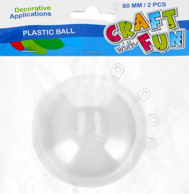 Ozdoba dekoracyjna plastikowa bombka 8cm Boże Narodzenie op.2 szt. CRAFT WITH FUN 463821