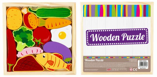 Układanka drewniana 12 elementów Warzywa MEGA CREATIVE 500642