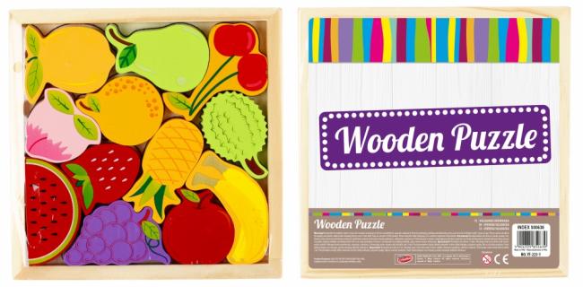 Układanka drewniana 12 elementów Owoce MEGA CREATIVE 500638