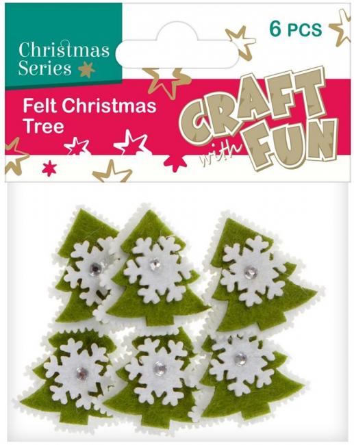 Ozdoba filc Choinka 6 szt. Boże Narodzenie CRAFT WITH FUN 383939