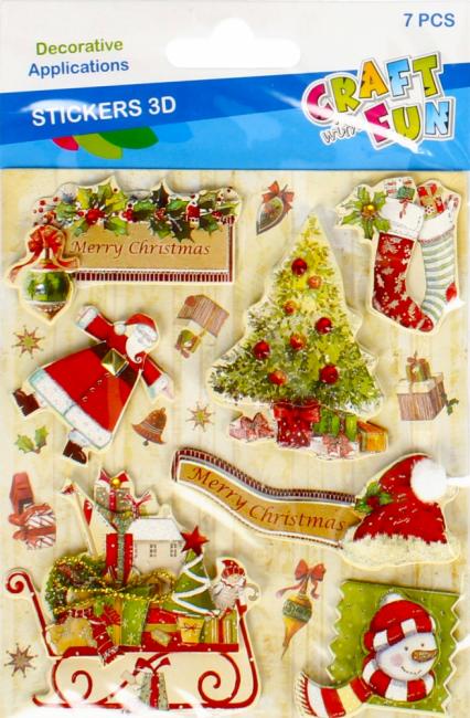 Naklejki 3D mix Boże Narodzenie CRAFT WITH FUN 481034