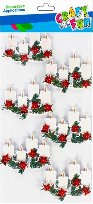 Naklejki 3D Świece Boże Narodzenie CRAFT WITH FUN 501765