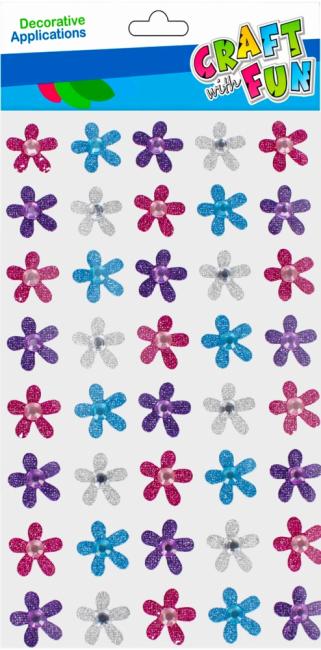 Naklejki Kwiatuszki brokat CRAFT WITH FUN 501872