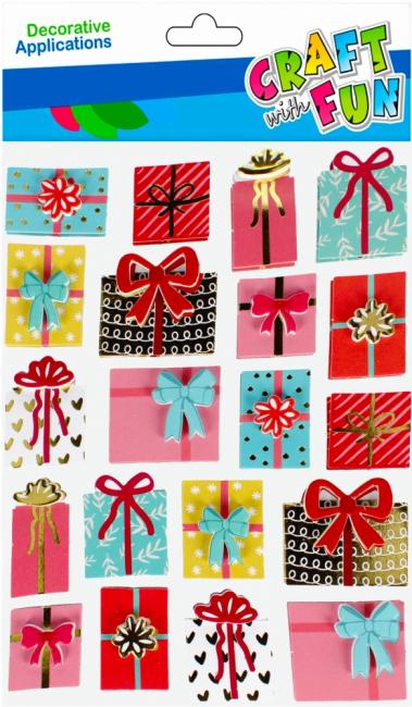 Naklejki 3D Prezenty Boże Narodzenie CRAFT WITH FUN 501880