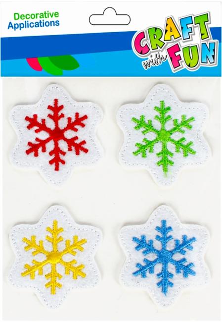 Ozdoba dekoracyjna samoprzylepna naszywka Boże Narodzenie Płatki Śniegu CRAFT WITH FUN 501906
