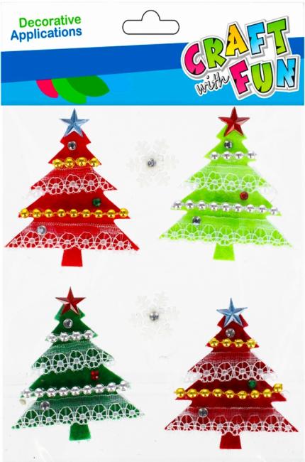 Ozdoba filcowa samoprzylepna Choinka 6 szt. Boże Narodzenie CRAFT WITH FUN 501360