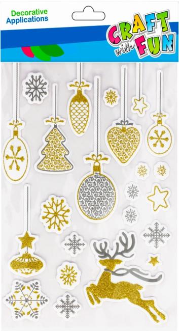 Naklejki Renifer brokatowy Boże Narodzenie CRAFT WITH FUN 501422