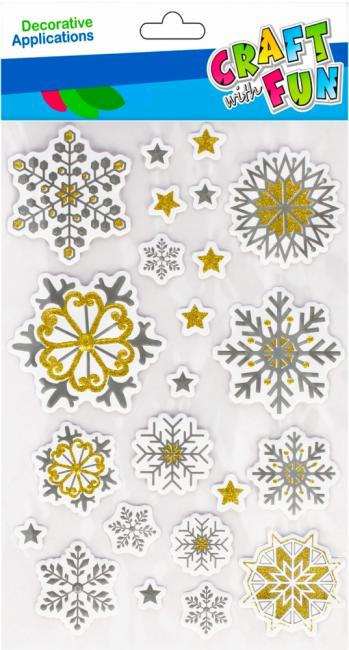  Naklejki Gwiazdki brokatowe Boże Narodzenie CRAFT WITH FUN 501423