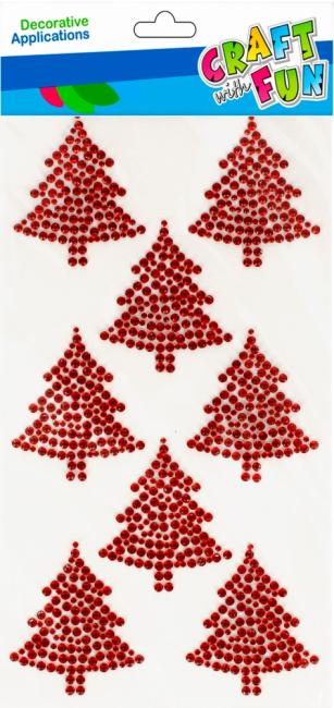 Ozdoba dekoracyjna samoprzylepne kryształki Choinka 8 szt. Boże Narodzenie CRAFT WITH FUN 501451