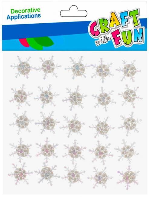 Ozdoba dekoracyjna samoprzylepna Śnieżynki 25 szt. Boże Narodzenie CRAFT WITH FUN 501458