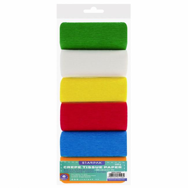 Bibuła marszczona 10x200 cm 6 kolorów 160g STARPAK 520592