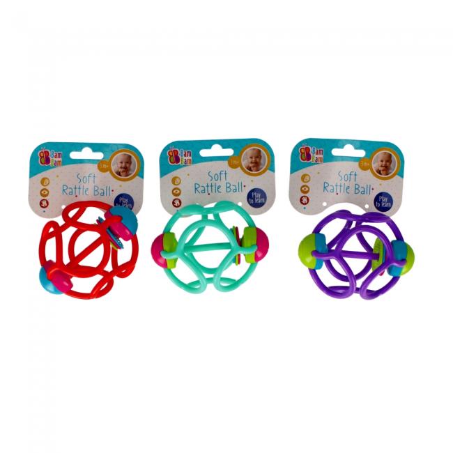 Gumowa kula z grzechotkami mix3 BAM BAM 515063