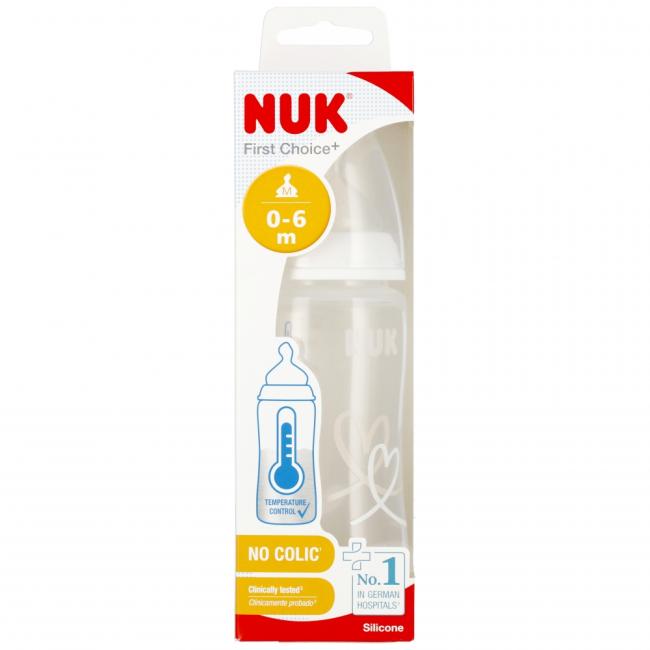 NUK Butelka z wskaźnikiem temp. 300 ml 0-6m First Choice  biała 10741926