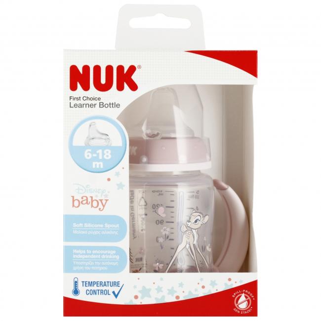 NUK Butelka 150 ml 6m  z uchwytem First Choice Disney Bambi 10743313 