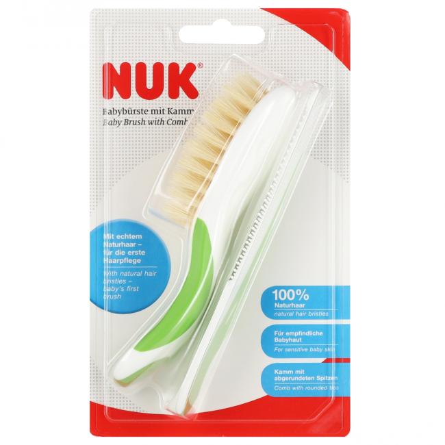 NUK Szczotka z grzebieniem dla niemowląt zielona 10256236