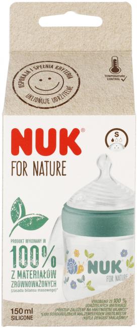 NUK Butelka ze smoczkiem silikonowym 150 ml S For Nature zielona 10743076