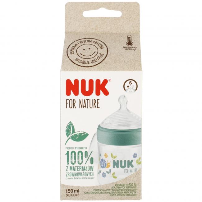 NUK Butelka ze smoczkiem silikonowym 150 ml S For Nature zielona 10743076